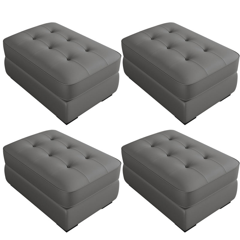 Contemporary Style Rectangular Ottoman Leather Foot Stool with Legs