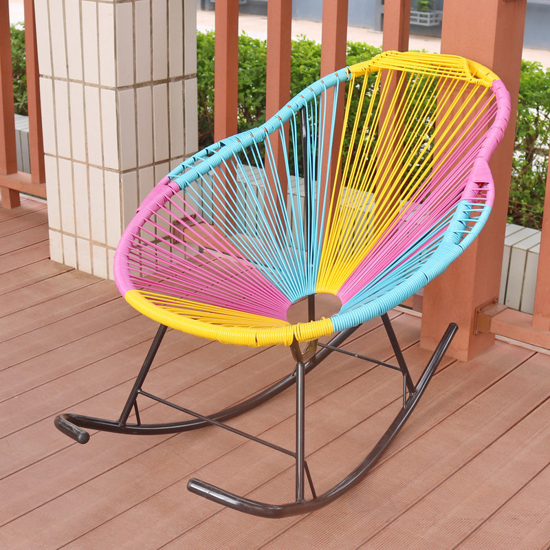 Modern Style Iron Base Lazy Chair Chaise Lounge Rocking Chair