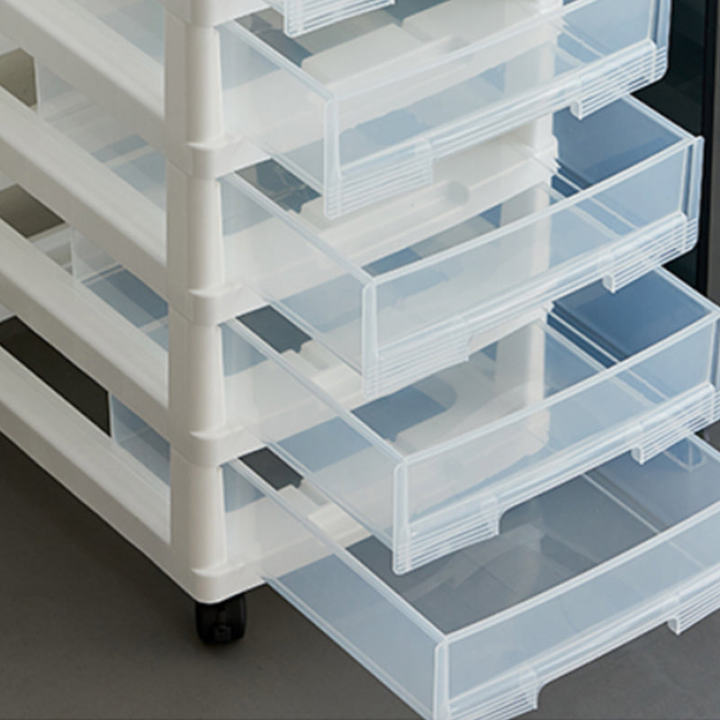Vertical Transparent File Cabinet Modern Movable Drawers File Cabinet