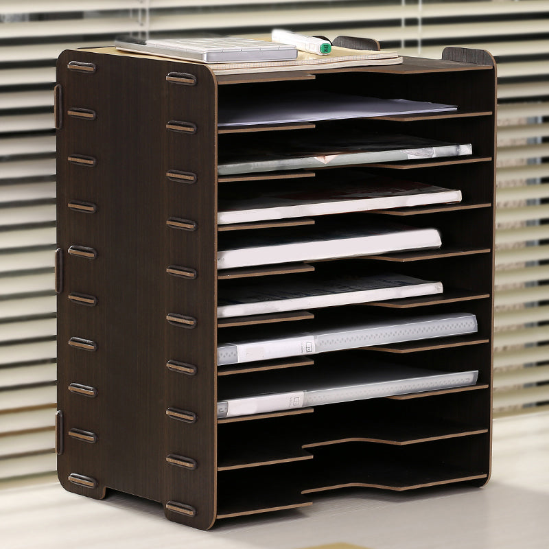 Contemporary Vertical Filing Cabinet Wooden Frame Storage File Cabinet