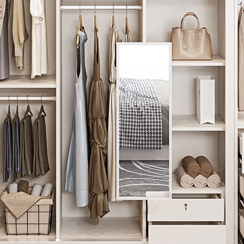 Coastal Style Wardrobe Cabinet Wooden Sliding Door Storage Cabinet