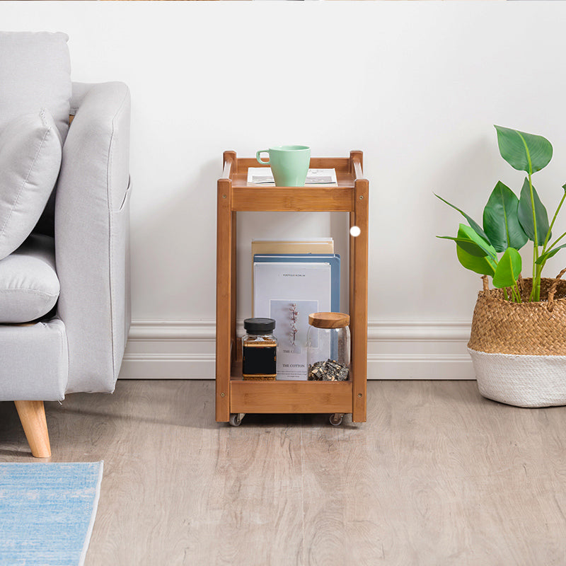 Contemporary Rectangular Side Table Brown Sofa Side Accent Table