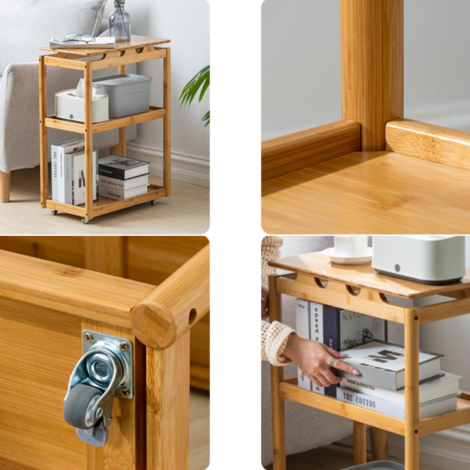 29.5" Tall Side Accent Table Rectangular Nesting End Table for Living Room