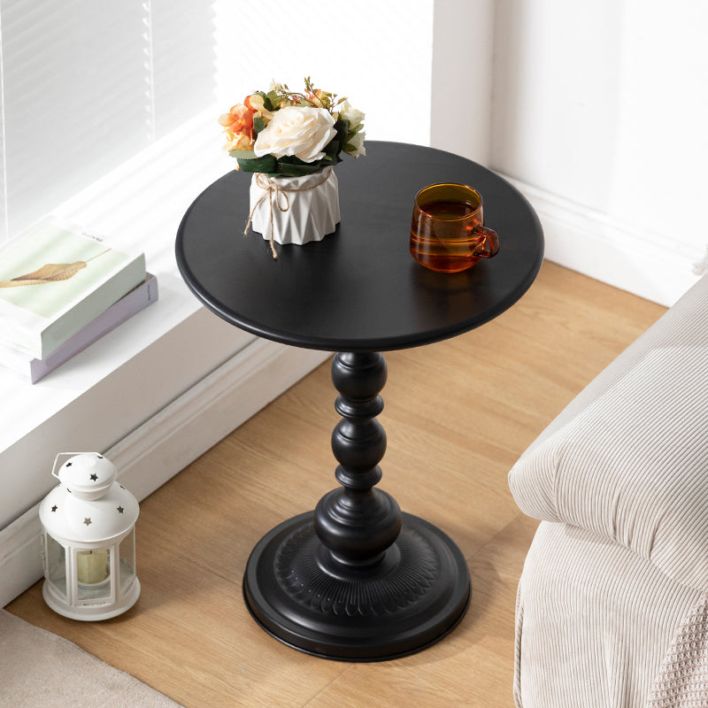 20.5 inch Tall Pedestal Side Table Metal Round Side End Table