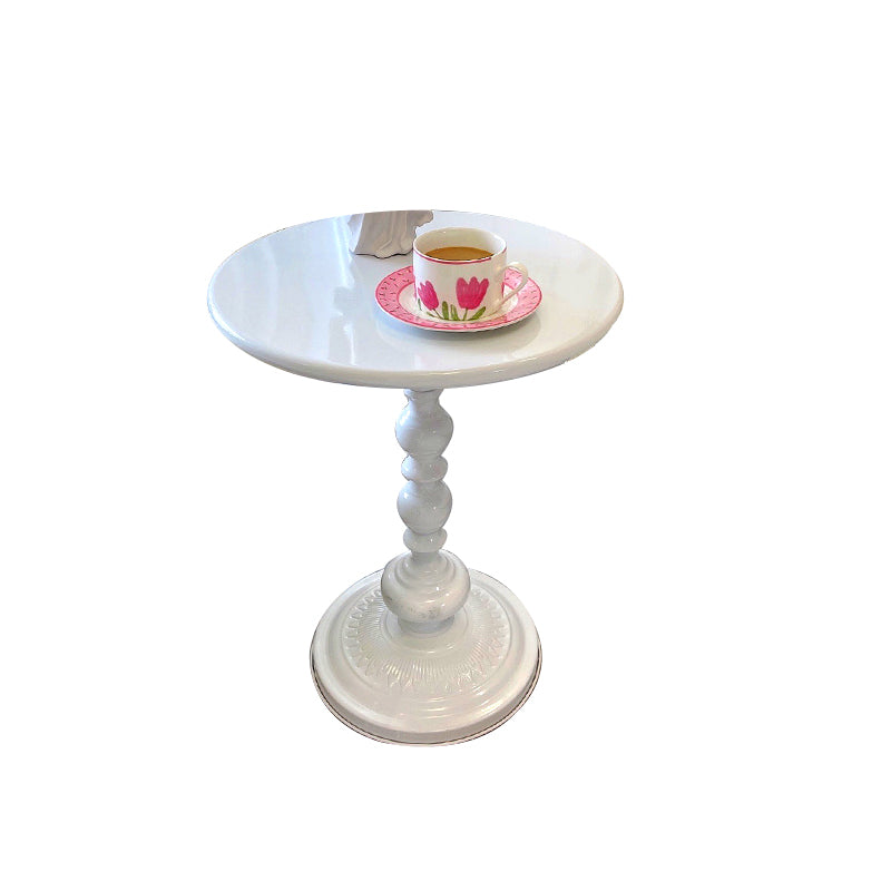 20.5 inch Tall Pedestal Side Table Metal Round Side End Table