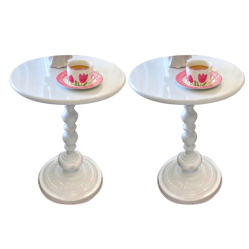 20.5 inch Tall Pedestal Side Table Metal Round Side End Table