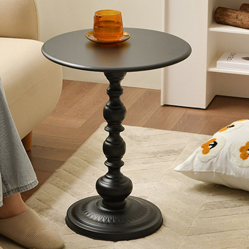 20.5 inch Tall Pedestal Side Table Metal Round Side End Table