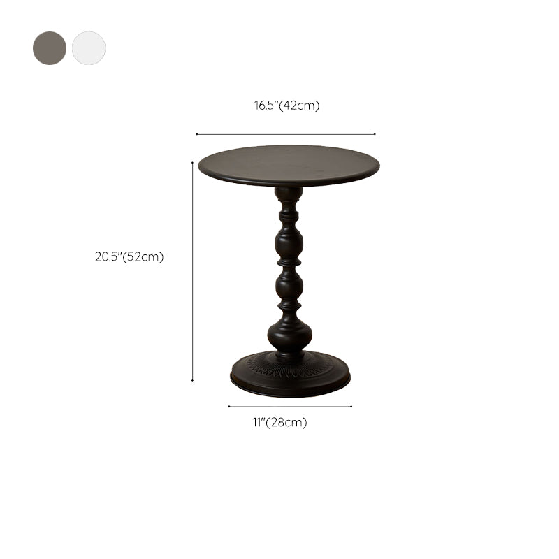 20.5 inch Tall Pedestal Side Table Metal Round Side End Table
