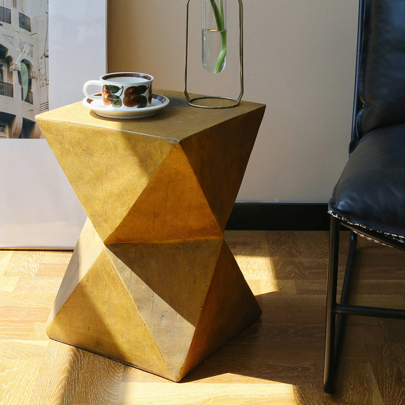 17.5 Tall Block Side Table Modernistic Metal Side End Snack Table