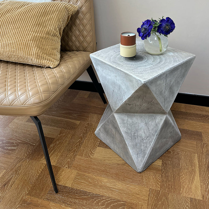 17.5 Tall Block Side Table Modernistic Metal Side End Snack Table
