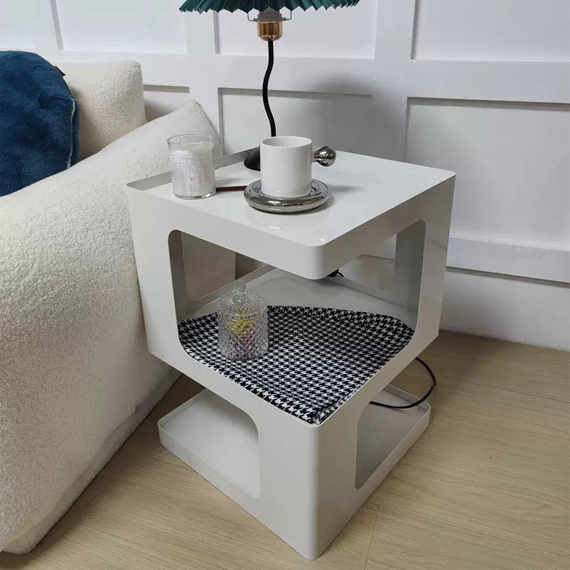 21.7" Tall Block End Table 3-Tier Metal Accent Side Table for Living Room