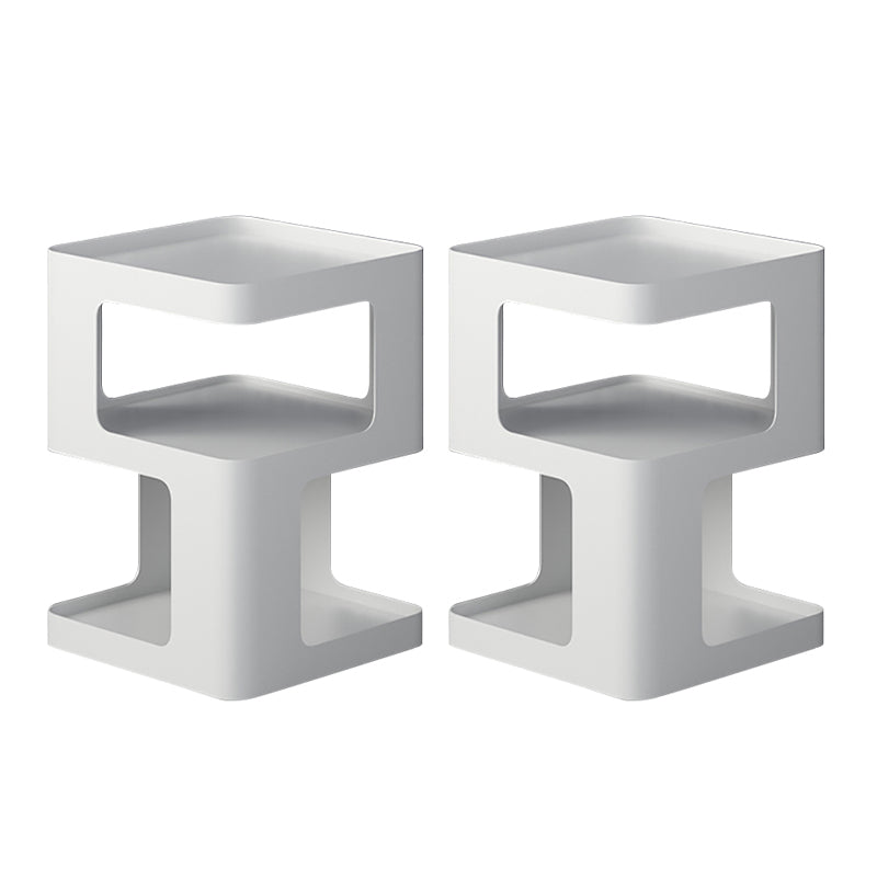 21.7" Tall Block End Table 3-Tier Metal Accent Side Table for Living Room