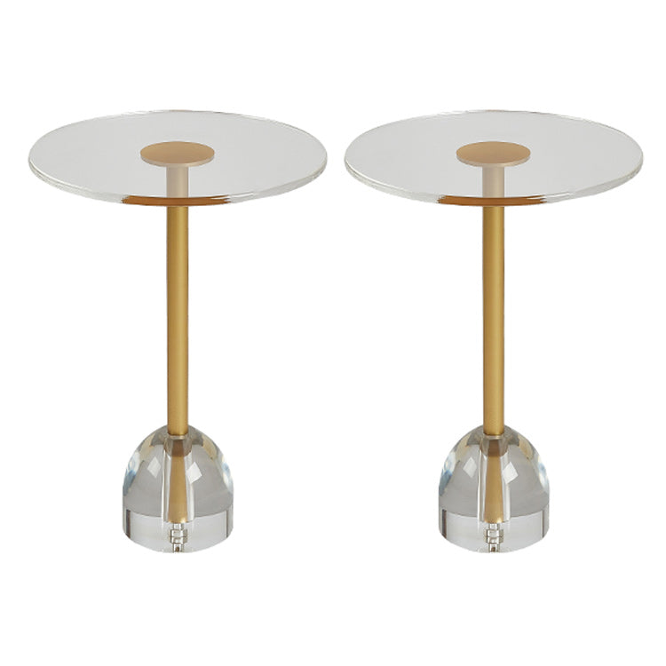 Clear Acrylic Round End Table 20" Tall Pedestal Sofa Side Accent Table