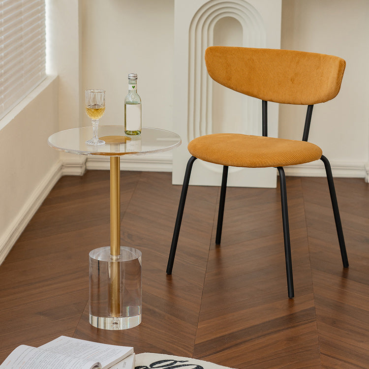 Clear Acrylic Round End Table 20" Tall Pedestal Sofa Side Accent Table