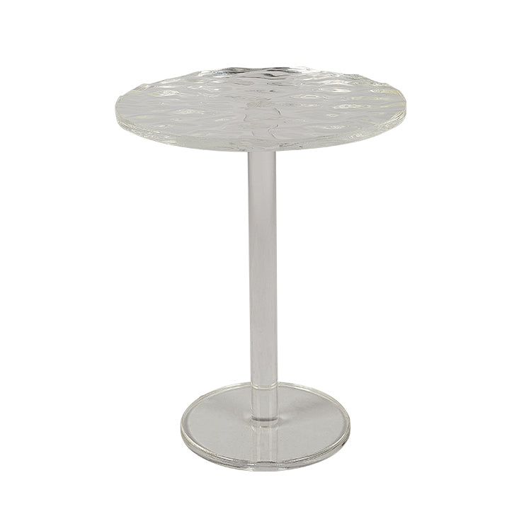 Pedestal 20" Tall End Table Round Clear Acrylic Sofa Side Accent Table