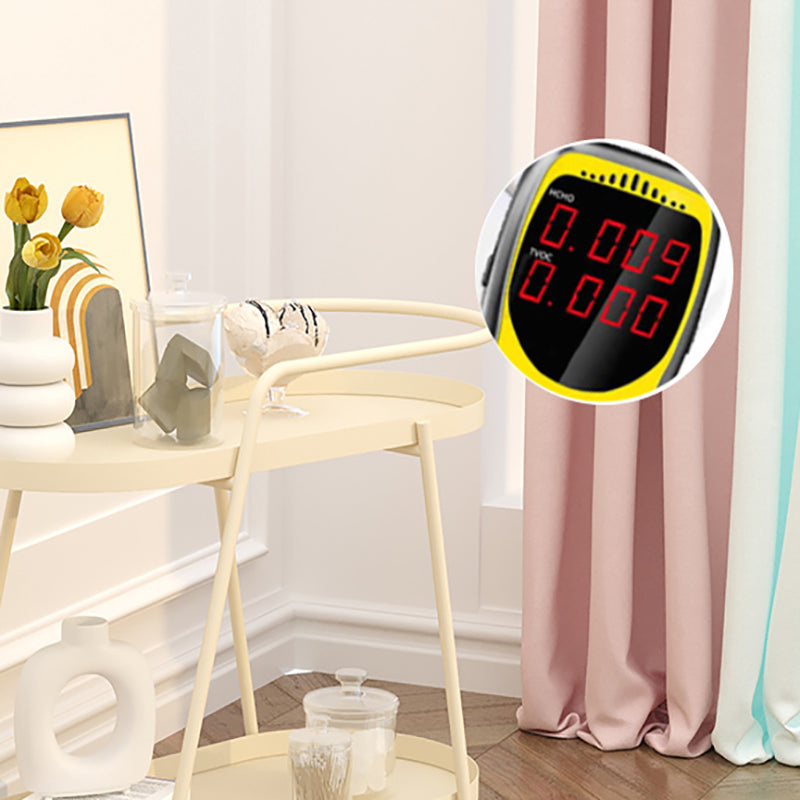 2-Tier Metal Side Table with Casters 22.8" Tall Tray Top End Table