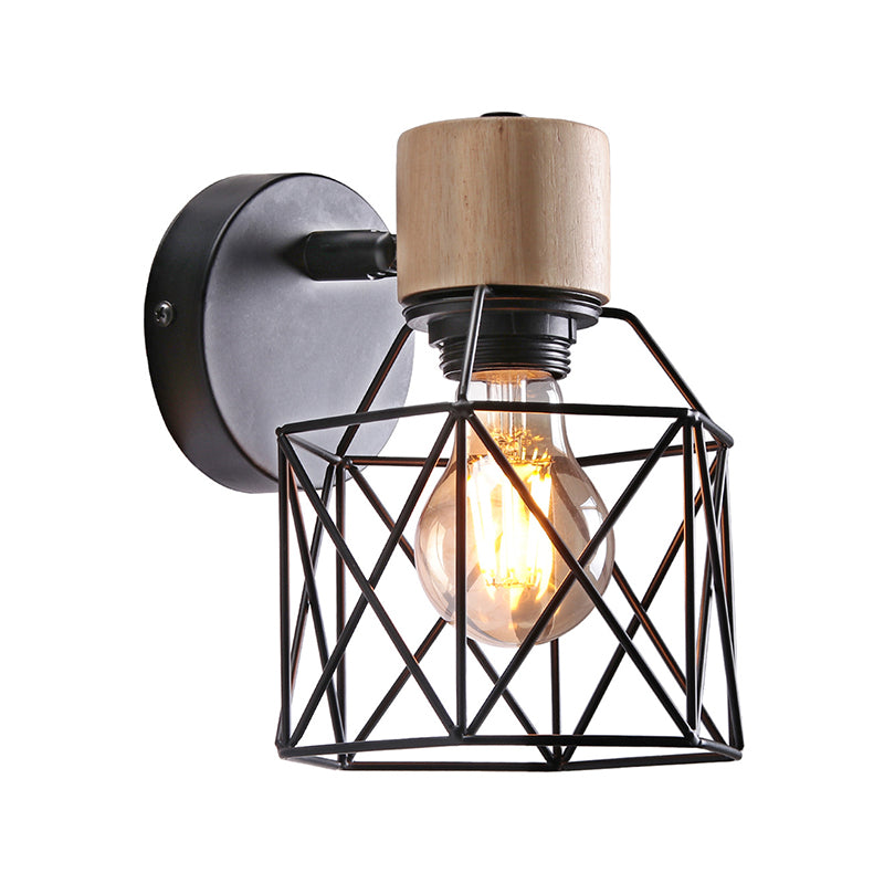 Geometric Wall Lighting Industrial Metal 1 Light Wall Sconce