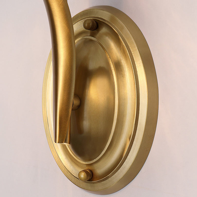 Modern Golden Wall Lamp Copper Wall Mount Lamp with Glass Shade for Bedroom