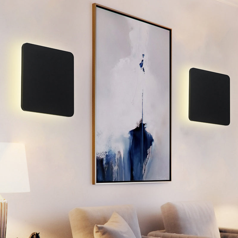 Simplicity Geometric Wall Sconce Metal 1 Light Wall Lighting Idea in Black