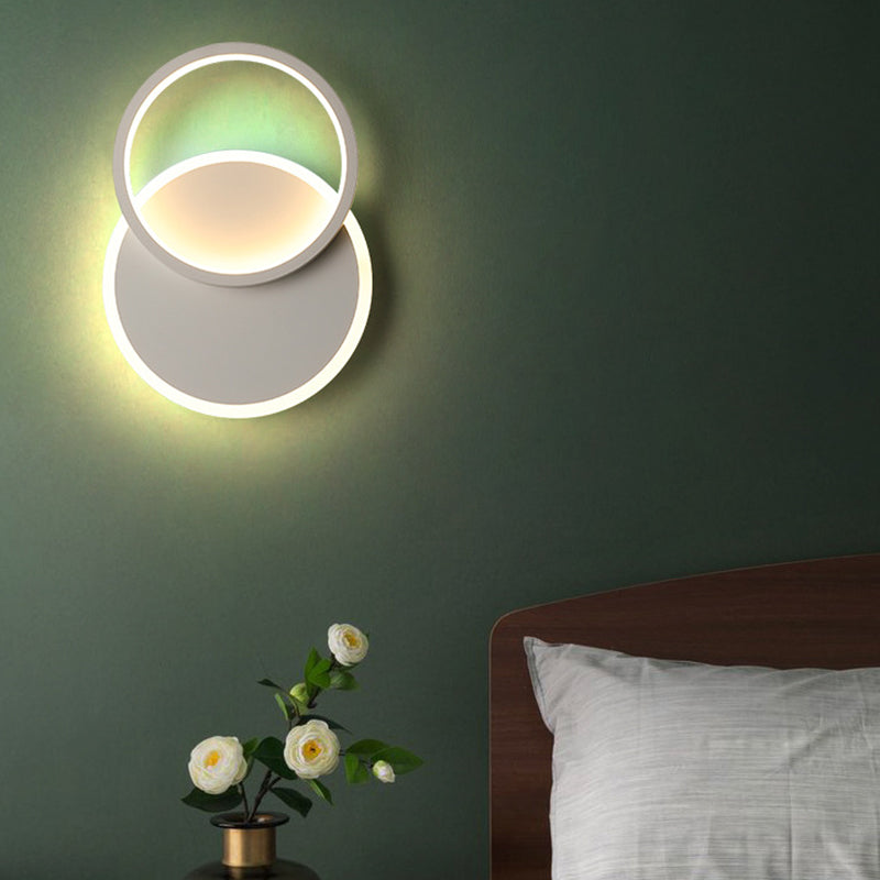 Geometric Wall Lighting Contemporary Metal Wall Sconce in White