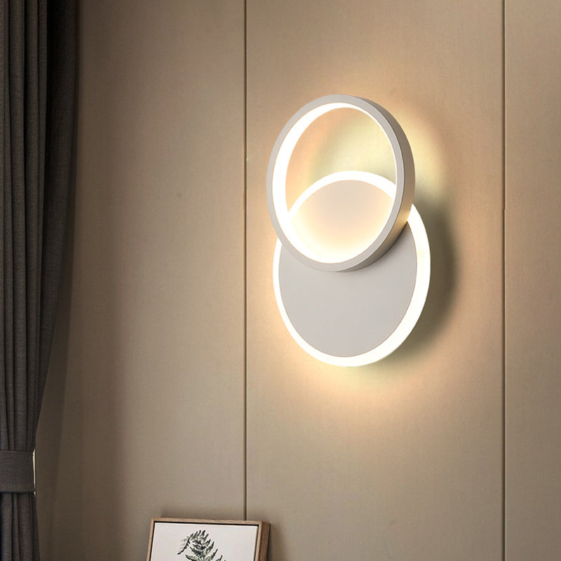 Geometric Wall Lighting Contemporary Metal Wall Sconce in White