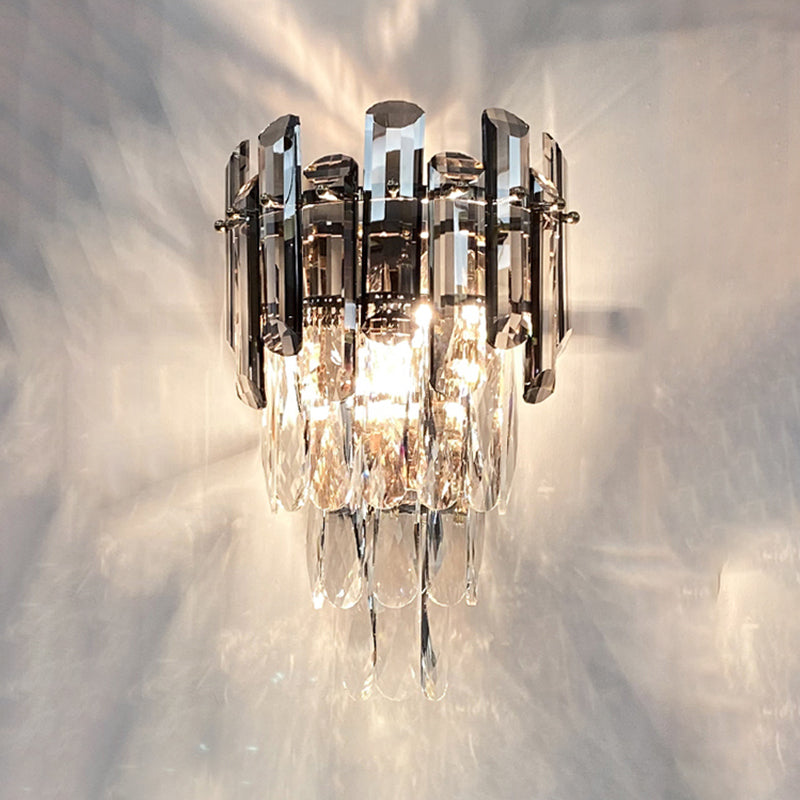 Geometric Shape Crystal Wall Sconces Modern 2-Lights Wall Mount Light Fixture