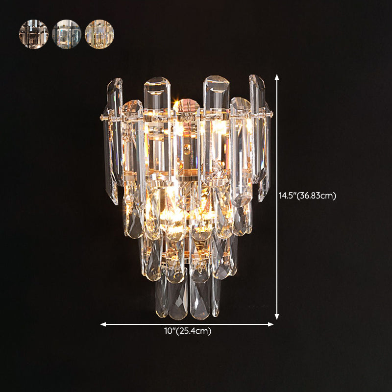 Geometric Shape Crystal Wall Sconces Modern 2-Lights Wall Mount Light Fixture