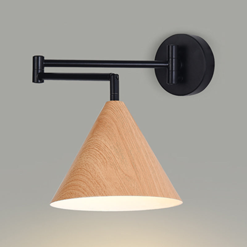 Modern Wooden Wall Lamp 1-Light Wall Light Sconce for Bedroom