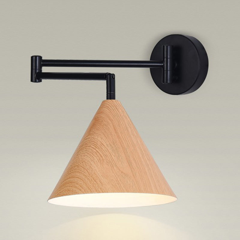 Modern Wooden Wall Lamp 1-Light Wall Light Sconce for Bedroom