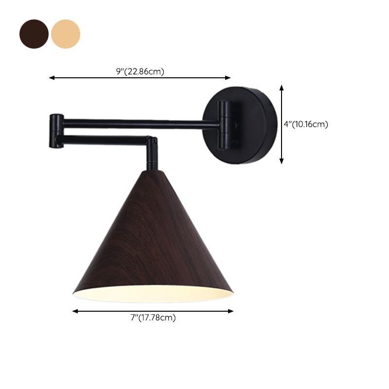 Modern Wooden Wall Lamp 1-Light Wall Light Sconce for Bedroom