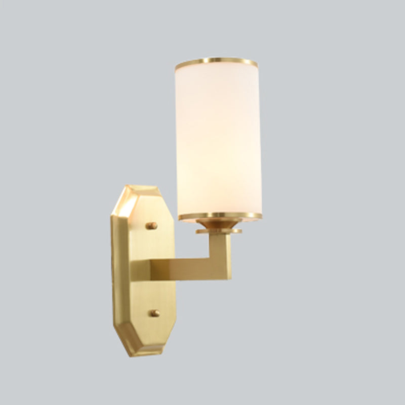 Cylinder Shape Glass Vanity Lamp Modern Style 1/2 Light Vanity Light Fixture