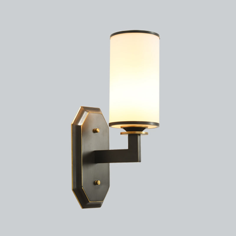 Cylinder Shape Glass Vanity Lamp Modern Style 1/2 Light Vanity Light Fixture