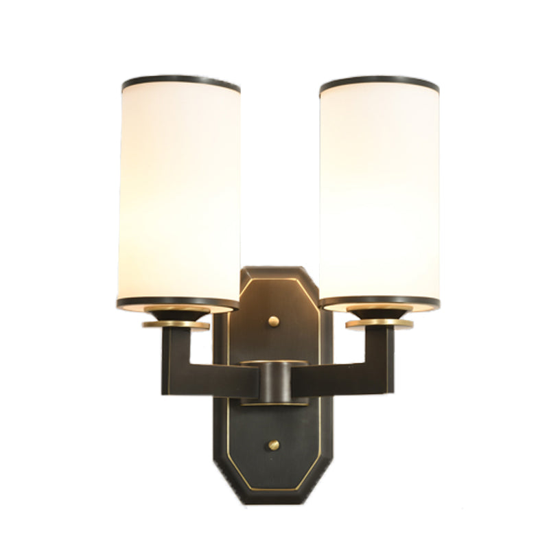 Cylinder Shape Glass Vanity Lamp Modern Style 1/2 Light Vanity Light Fixture