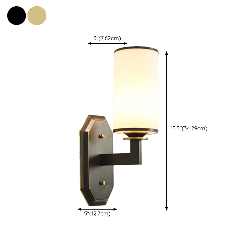 Cylinder Shape Glass Vanity Lamp Modern Style 1/2 Light Vanity Light Fixture