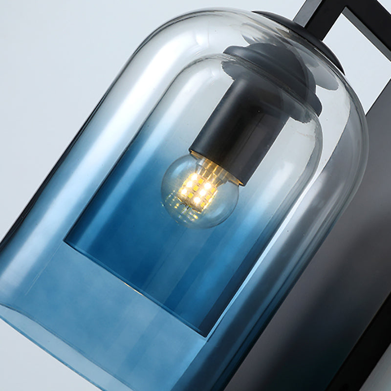 Cylinder Shape Glass Vanity Lamp Industrial Style 1 Light Vanity Light Fixture