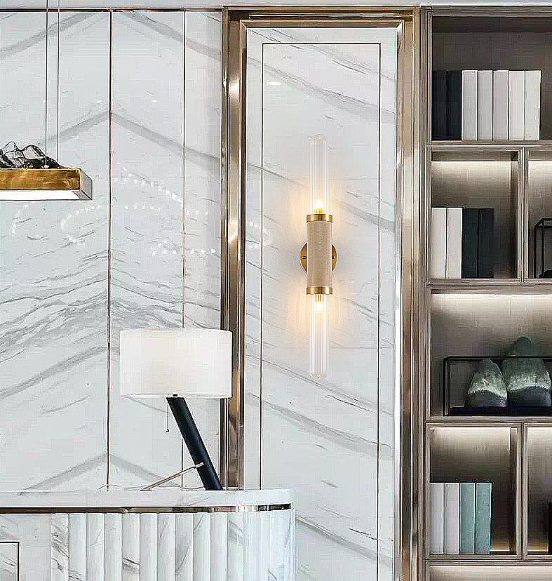 Geometric Shape Metal Vanity Lamp Modern Style 2 Lights Vanity Light Fixture in Gold