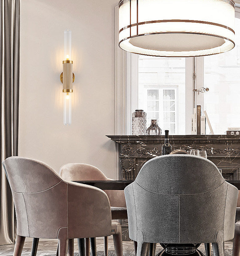 Geometric Shape Metal Vanity Lamp Modern Style 2 Lights Vanity Light Fixture in Gold