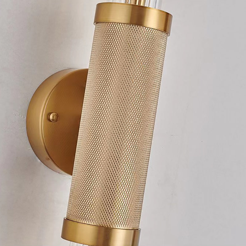 Geometric Shape Metal Vanity Lamp Modern Style 2 Lights Vanity Light Fixture in Gold