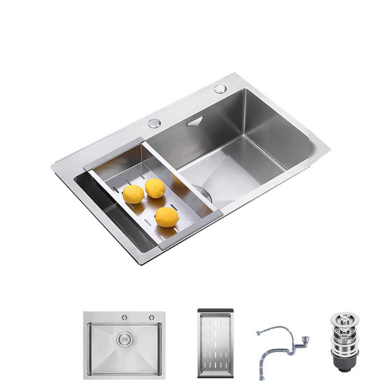 Stainless Steel Drop-In Kitchen Sink Overflow Hole Design Kitchen Sink with Faucet