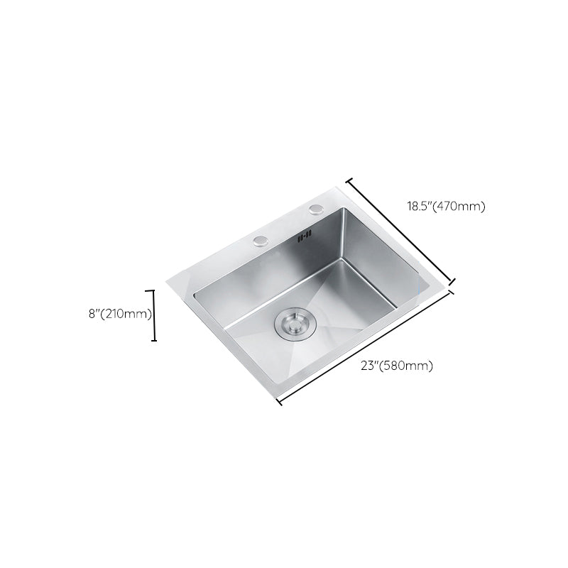 Stainless Steel Drop-In Kitchen Sink Overflow Hole Design Kitchen Sink with Faucet