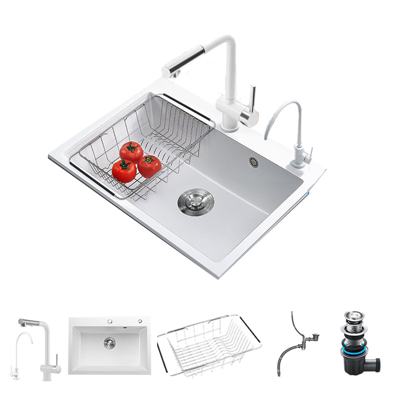 Stainless Steel Undermount Kitchen Sink Overflow Hole Design Kitchen Sink with Faucet