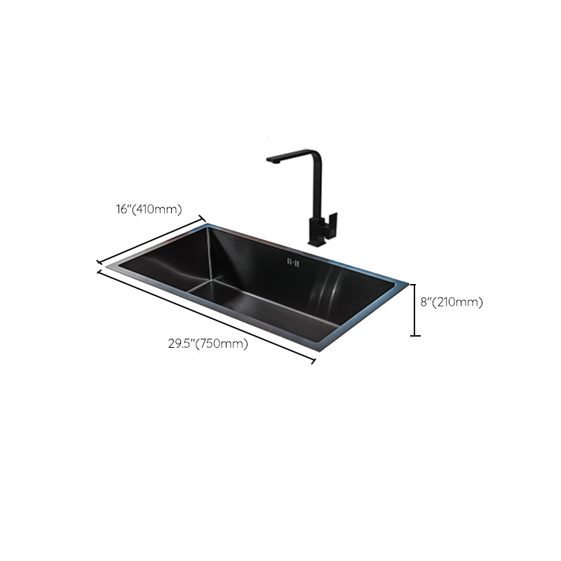 Black Single Bowl Kitchen Sink Stainless Steel Sink with Soap Dispenser