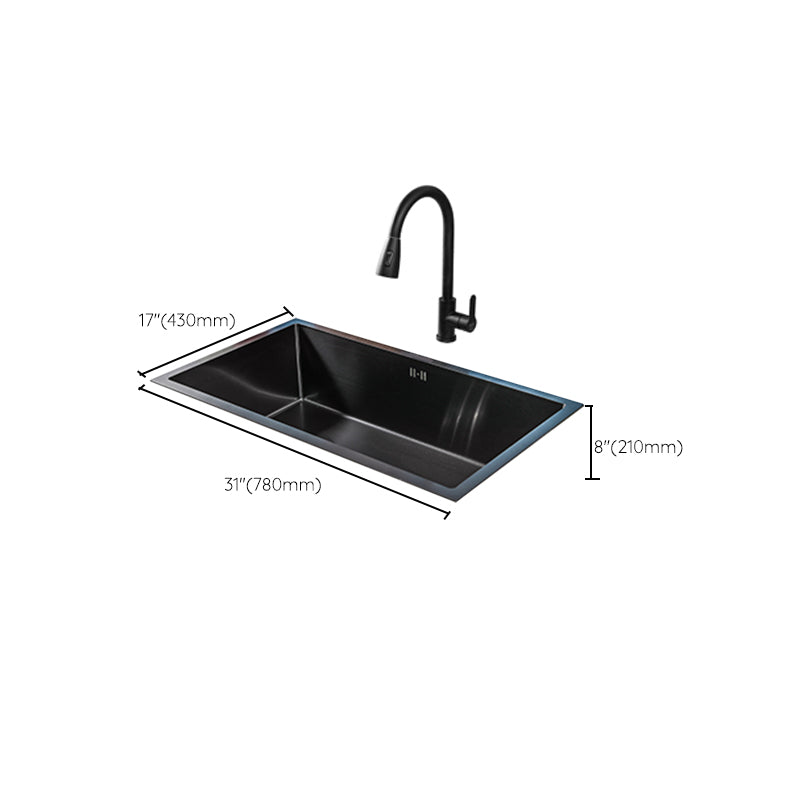 Black Single Bowl Kitchen Sink Stainless Steel Sink with Soap Dispenser