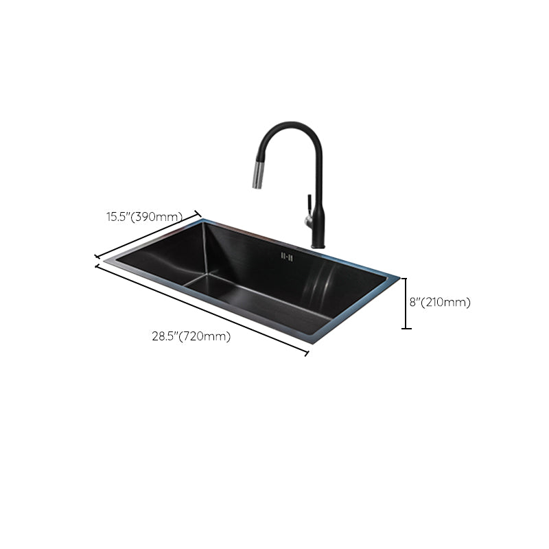 Black Single Bowl Kitchen Sink Stainless Steel Sink with Soap Dispenser