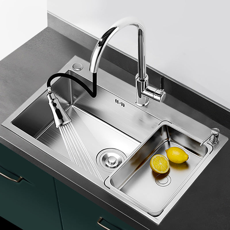 Rectangle Stainless Steel Kitchen Sink Single Bowl Sink with Soap Dispenser