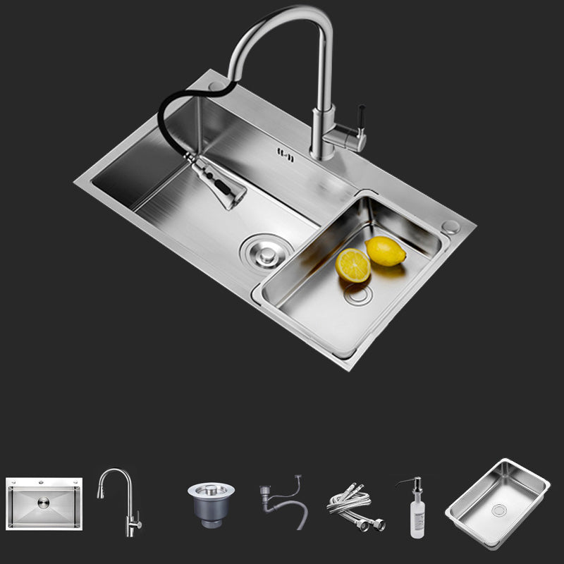 Rectangle Stainless Steel Kitchen Sink Single Bowl Sink with Soap Dispenser