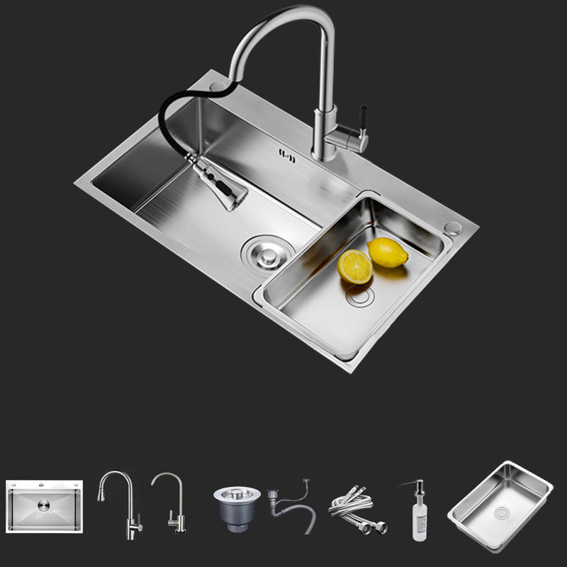 Rectangle Stainless Steel Kitchen Sink Single Bowl Sink with Soap Dispenser