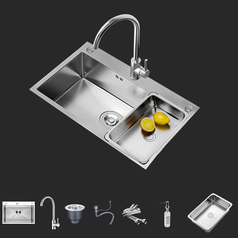 Rectangle Stainless Steel Kitchen Sink Single Bowl Sink with Soap Dispenser