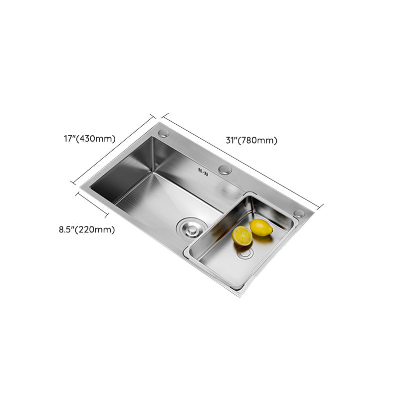 Rectangle Stainless Steel Kitchen Sink Single Bowl Sink with Soap Dispenser