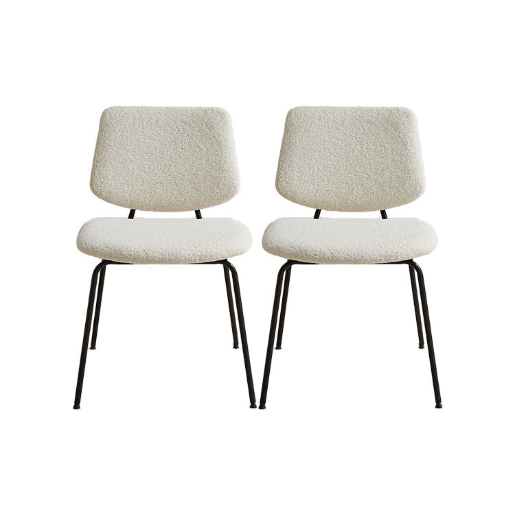 Contemporary Side Chair Open Back Metal Dining Room Chair in White